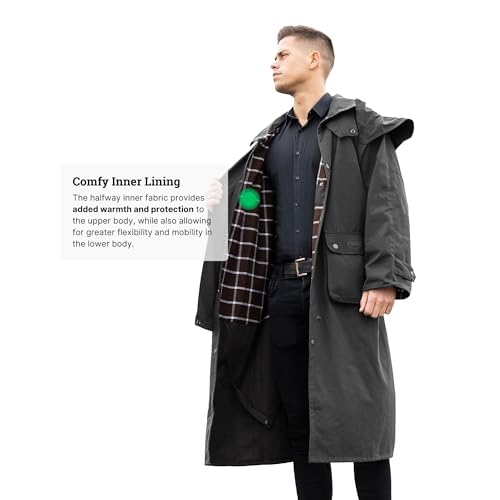 Image of RESISTANCE Premium Oilskin Duster Coat Waterproof Cotton Unisex Cowboy Cowgirl Western Workwear