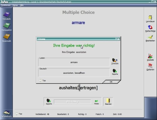 tulox Sprachtrainer PC Latein - Vokabeltrainer, Konjugations- und Grammatiktrainer mit großem vertontem E-Wörterbuch
