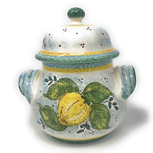 CERAMICHE D'ARTE PARRINI- Italian Ceramic Cookies Jar Biscotti Hand Painted Made in ITALY Tuscan Art Pottery3