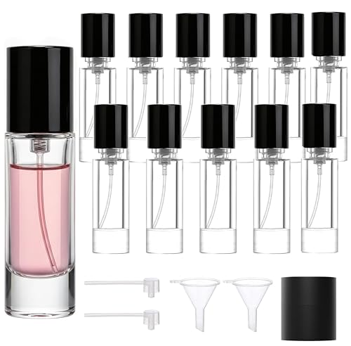 KIT TOWN 5ml Perfume Travel Refillable Bottle Perfume Atomizer, Travel Size Perfume Bottle,12pcs Glass Bayonet Mount Fragrance Atomizers for Trip, Leak-proof Cologne Sprayer Bottles