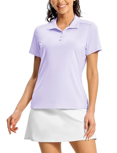 Image of BGOWATU Women's Polo Shirts Golf Tennis Shirts Short Sleeve 3 Buttons Collared Casual Top UV Sun Protection Dry Fit