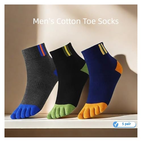 Calcetines de 5 dedos de algodon transpirable para hombre y mujer pack de 5 pares 2