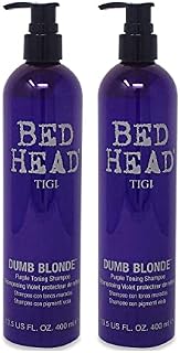 Bed Head Purple Shampoo Toner Care for Dumb Blonde Bleached Hair Purple Coloured Cleansers and Help Refresh Damage Hair Pack of 2 x 400 ml