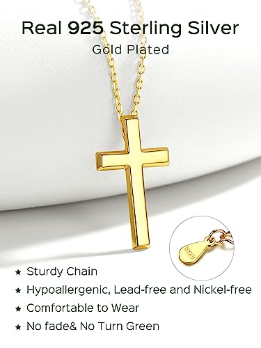 ChicSilver Cross Necklace for Women Sterling Silver Dainty Small Cross Pendant Faith Necklace Jewelry Religious Gifts4