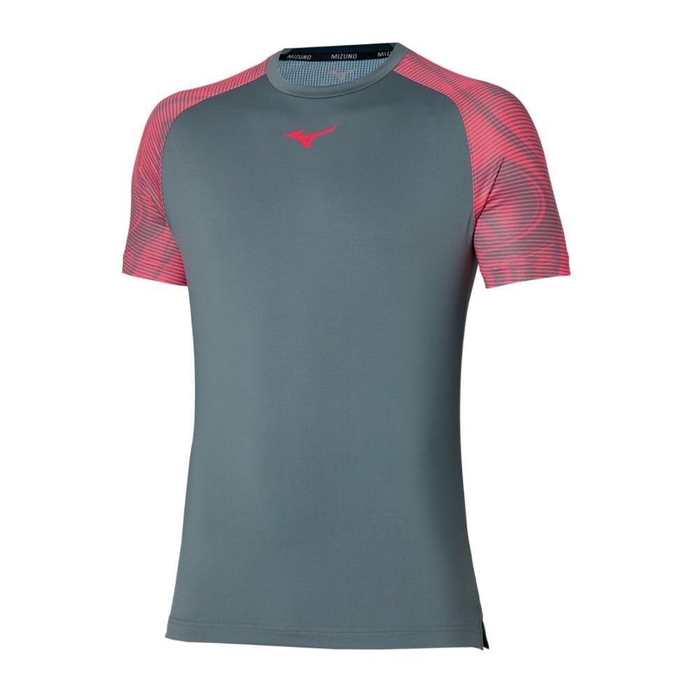 Camiseta Mizuno Tennis Charge Shadow Gris Turbulence Padel Tenis T Shirt 62GAB002-08
