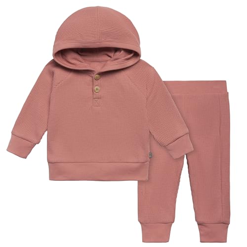 Modern Moments by Gerber Baby Girls' Mini-Waffle 2-piece Hoodie and Pant Set