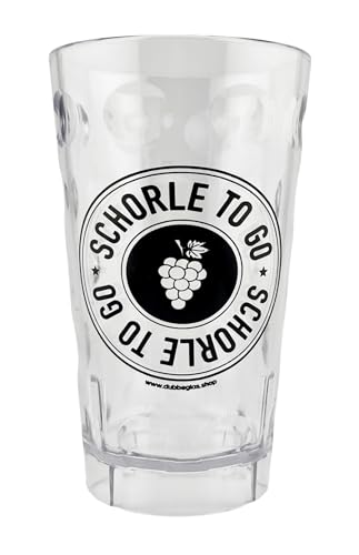 Schorle to go Dubbebecher 0,5 Liter (Transparent) aus Plastik - Pfalz Dubbeglas aus Kunststoff (Polycarbonat)