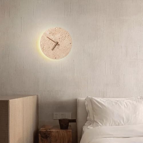 Lámparas de pared de travertino con reloj para un salón sofisticado 8