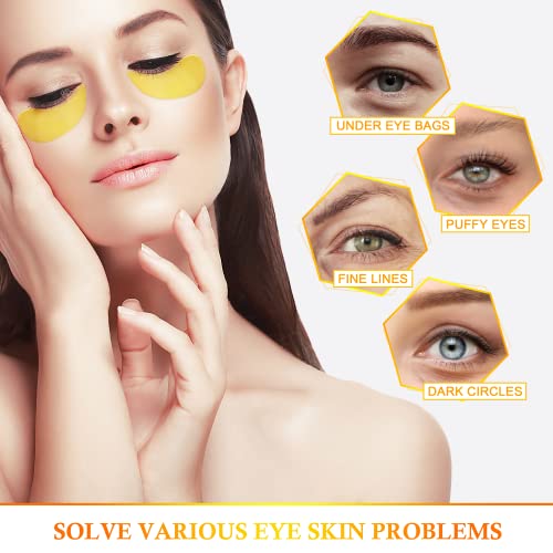 Rewlkp 60 Pcs Under Eye Patches Wrinkle Treatment For Women, 24K Gold Eye Mask For Removing Dark Circles And Puffiness #TOP1