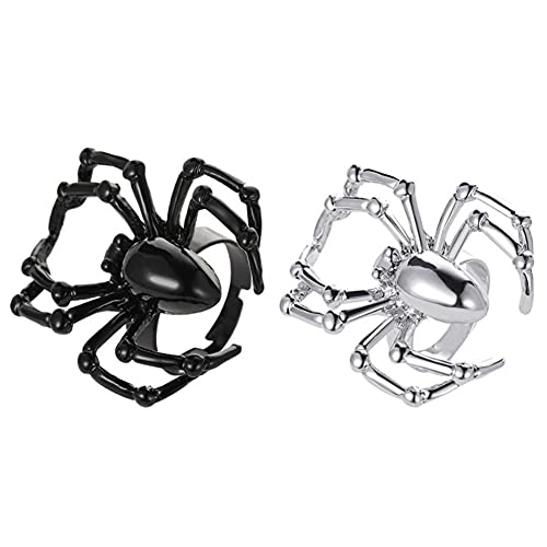 2 pcs Gothique Simulation Araignée Anneau Alliage Bague Punk Style Halloween Spook Tricky Jouet Halloween Party Bijoux Accessoires Cadeaux Cover