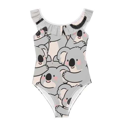Bañador gris de koala para niña ideal para vacaciones de verano