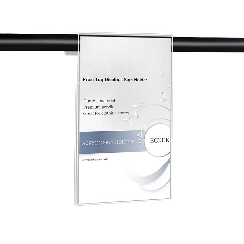 ECKEK Acrylic Sign Holder Price Tag Displays Sign Holder Ads Display Stand for Retail Store Clothing Price (Vertical A5 148×210mm/ 5.83×8.27 inches)