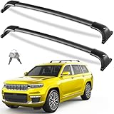 KINGGERI All Aluminum Roof Rack Cross Bars Compatible with Jeep Grand Cherokee L 2021-2026 and 2022-2026 Grand Cherokee WL 300lb Lockable Heavy Duty Crossbars Rooftop Cargo Basket Luggage Kayak