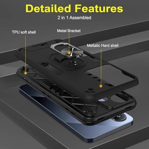 Image of NDCOM for Infinix Hot 30i Back Cover Infinix Hot 30 I Back Cover | Stylish Protection Infinix Hot 30i Cover | Ring Holder Case