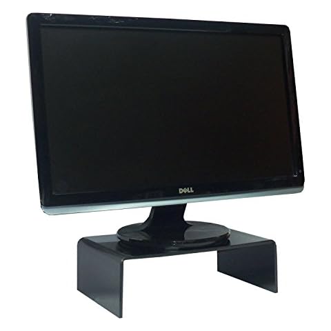 Allsortsoutlet Strong Black Glossy Acrylic Stand for Computer Monitor Screen or Small LCD Television (Riser Shelf Plinth) Cover