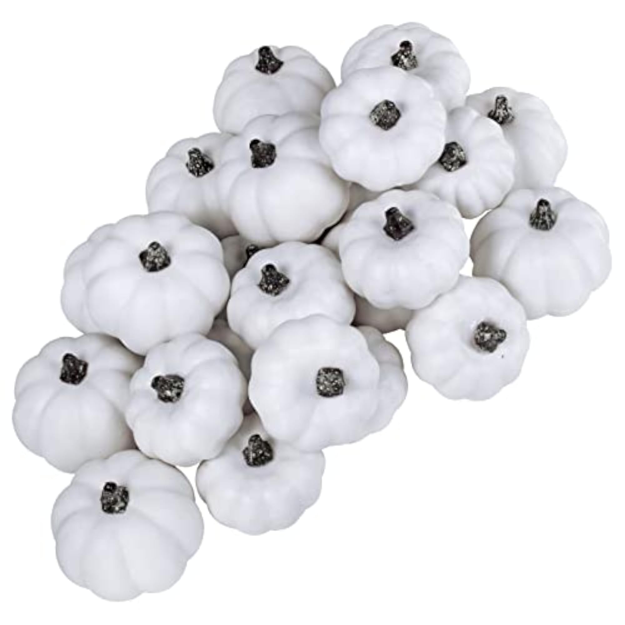 24 Pcs Harvest White Mini Artificial Baby Boo Pumpkins