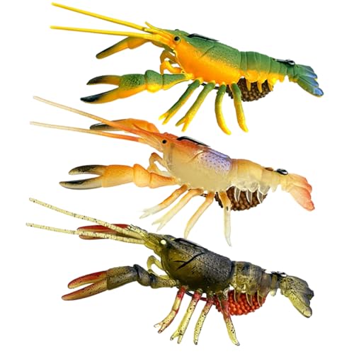Crayfish Fishing Lures,Crawfish Bass Lures, Soft Plastic Bait with Durable TPE,Crawfish Bait