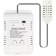 WiFi Wireless Temperature Controller,Include Temperature Probe Sensor ,Tuya app Remote 16A Smart Switch with Energy Consumption Monitoring,Work with Alexa Google Temperature and Humidity