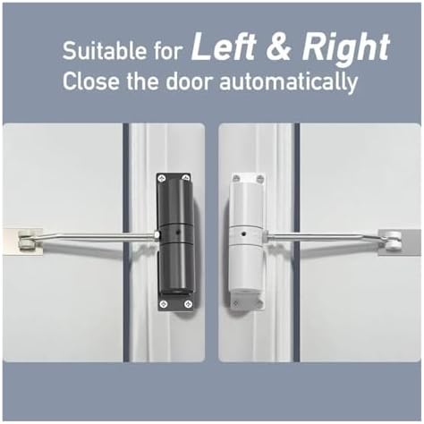Adjustable 30KG Automatic Door Closer - Soft Closing Spring Mechanism for Smooth, Quiet Operation (Black) - Ideal for Home, Office, and Commercial Use