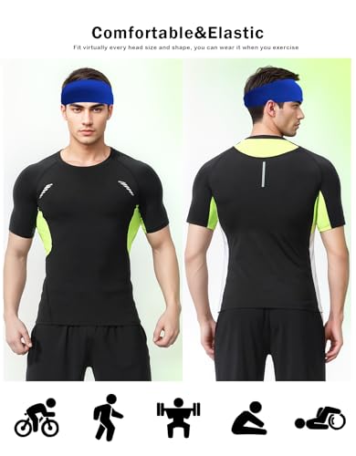 Image of Headbands for Men & Women, Sweat Headband Non-Slip Sweatband Sports Running Cycling Yoga Basketball Workout Football Training