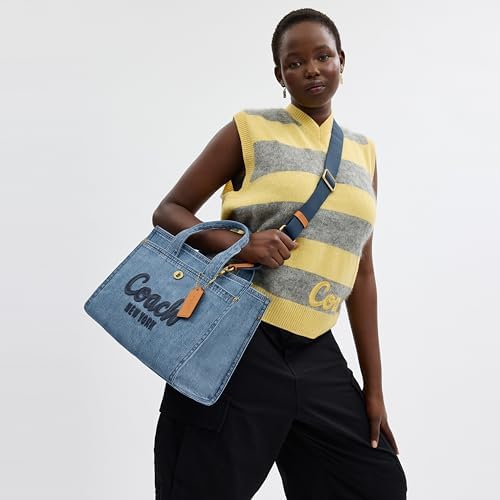 COACH Cargo Tote Handbag Shoulder Bag Denim Blue, Indigo/mandala