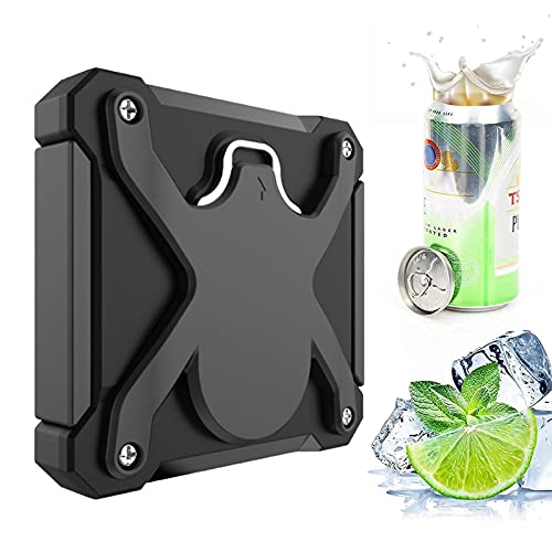 Ouvre-boîte de bière - Ouvre-boîte magnétique 2 en 1, ouvre-boîte sans soude, ouvre-boîte de soude, ouvre-boîte manuel facile de sécurité, outil de bar de cuisine, bord lisse, noir Cover