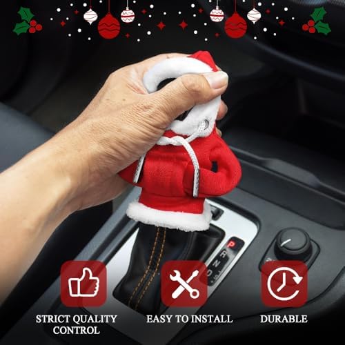 Hoodie Car Gear Shift Cover, Christmas Car Decor Gear Shift Knob Cover for Manual/Automatic Shift Knob, Car Interior Accessories Universal Fit Hoodie Gear Shift Cover