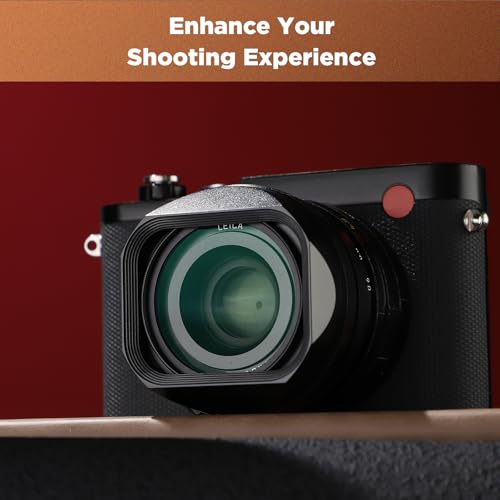 Capuchón de lente metálico cuadrado Haoge para cámaras Leica Q2, QP, Q-P typ116, Q y Q3-28, diseño ultradelgado con rosca, compatible con filtro UV de 49 mm miniatura 3