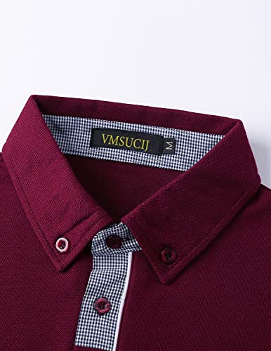 VMSUCIJ Polo Uomo Manica Corta Cotone con Tasca