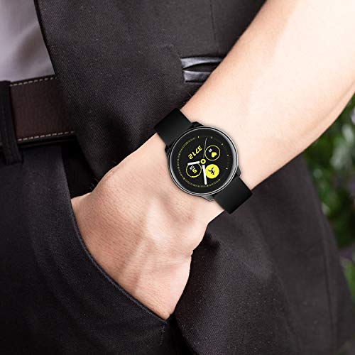 Image of 3 Pack - Fintie Case Compatible with Samsung Galaxy Watch Active 40mm (Not Fit for Active 2), Premium Soft TPU Screen Protector All-Around Protective Bumper Shell Cover, Black, Clear, Silver