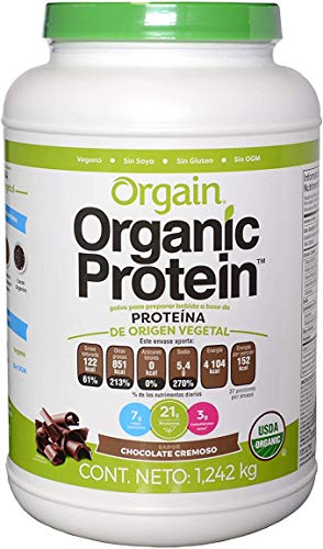 Orgain - Proteína Orgánica Vegetal certificada Orgain Organic Protein 2.7 Lbs Sabor chocolate