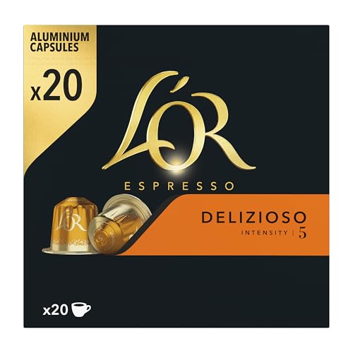 L'OR Cápsulas de Café Delizioso | Intensidad 5 | 20 Cápsulas Compatibles Nespresso