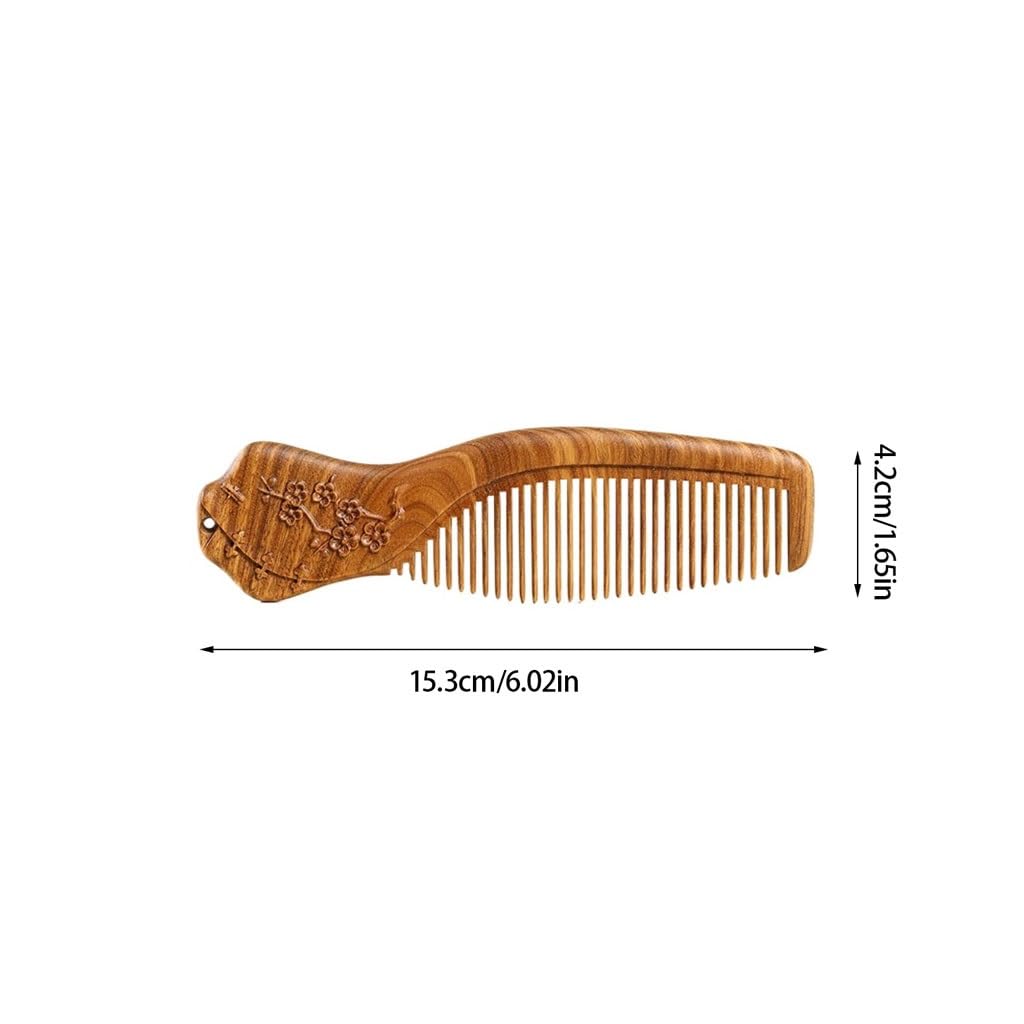Peruka Grzebień Wooden Carved Comb Vintage Curling Comb Women's Long Hair Comb for Hair, Beard or Mustache Duże grzebienie do włosów