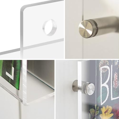 2Pcs Acrylic Magazine Holder, 16 Inch Clear Brochure Holder Wall Mount, Hanging Bookshelf Literature Storage Rack for Offcie Home Brochure Wall Mount - Thumbnail 6