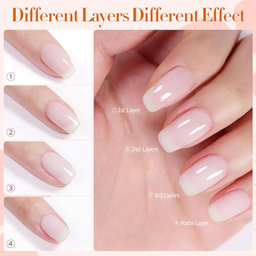 BORN PRETTY Milky White Gel Nail Polish 10ML Natural Gel Polish Set Translucent French Nail Design Nude Color Soak Off U V Gel Polish Nail Art Gel - Image 5