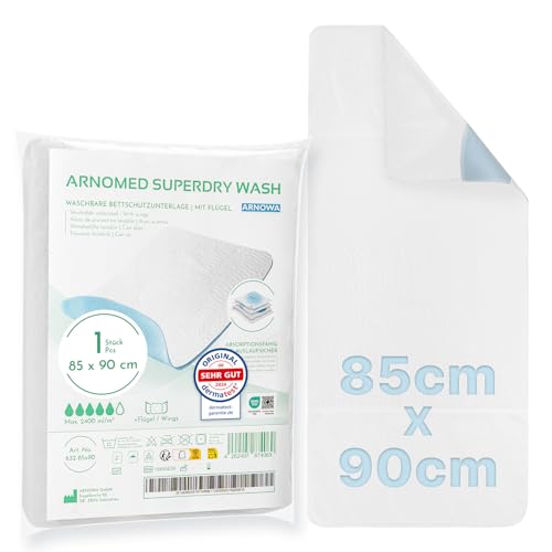4x Protector lavable para incontinencia ARNOMED® 85x90cm, protector impermeable reutilizable para incontinencia, protector de cama, protector para cambiar a niños, adultos y personas mayores