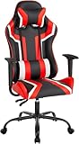 PayLessHere Gaming Chairs Computer Chair Ergonomic Gaming Chair with Lumber Support Leather Adjustable Height Armrest Rolling Swivel Chair for Home Office Executive Chair