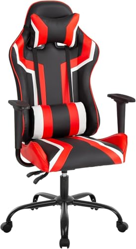 PayLessHere Gaming Chairs Computer Chair Ergonomic Gaming Chair with Lumber Support Leather Adjustable Height Armrest Rolling Swivel Chair for Home Office Executive Chair