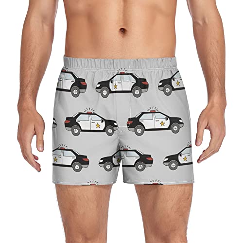 Fisyme Boxers for Men Police Cars Boxer Shorts Mens Underwear Boxer Briefs