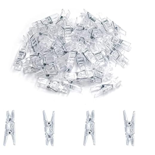 Baoswi 128 Pieces Mini Transparent Plastic Clear Clips, Binder, Photo Clips, Clothespins Clip