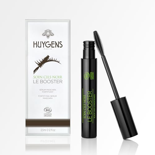 Image of HUYGENS Lash Booster Mascara – 2-in-1 Serum & Black Mascara – Lengthens, Strengthens & Stimulates Natural Lash Growth – Organic Castor Oil – Hormone & Fragrance Free – 3.5 ml