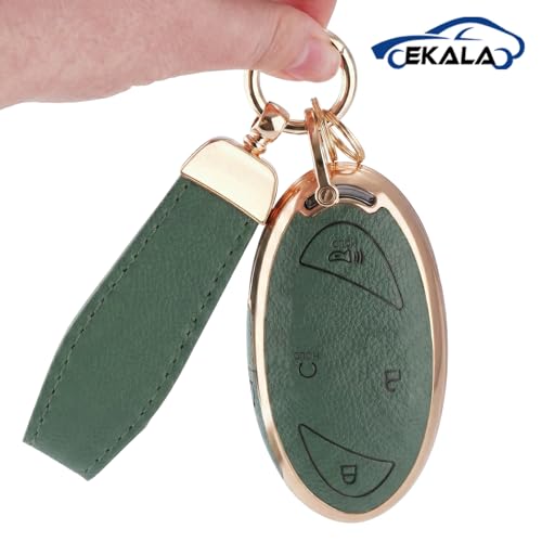for Hyundai 5 Buttons Key Fob Cover with Leather Keychain Soft TPU Key Case — view 4