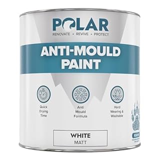 Polar Anti Mould Paint - 5 Year Mould Resistant Paint to Control Moisture - For Internal Walls & Ceilings - Brilliant Matt White Finish - 1L