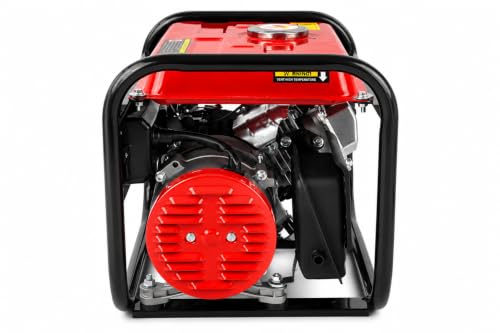 Image of Petrol Generator 1kVA with 6L Fuel Tank, Red & Black, VP1800 (1 Kilowatt) | 3.0 HP Engine, AC & DC Output, Circuit Protector, Built-in Voltmeter, Heavy Duty Frame