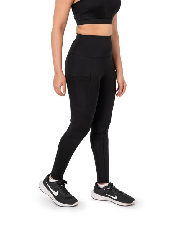 Image of High Waisted Leggings for Women with Side Pockets, Squat-proof, Gym Legging, Bottom Sportswear for Girls & Women, Medium Compression, Stretchable Tight with Premium Fabric