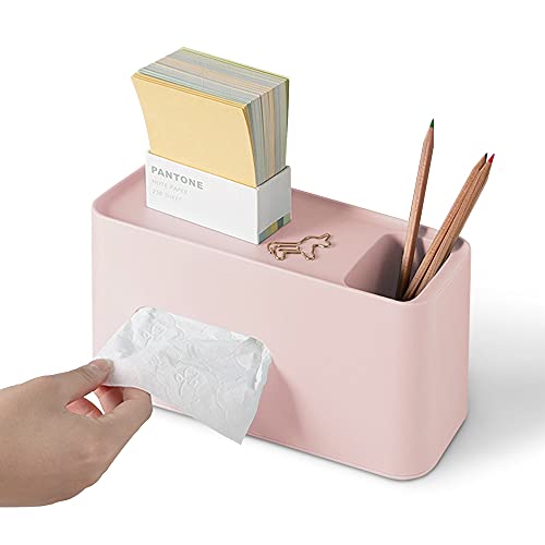 Preisvergleich Produktbild Tusenpy Taschentuchbox,Kosmetiktücherboxen Nordischer Stil,DesktopTücherbox,Taschentuchspe... mit Ablagefach (Rosa)