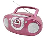 kinder kassettenrecorder mit cd und mikrofon UKW/UKW-ST Radio, CD/CD-R/RW Soundmaster SCD5100PI Radio Kassettenspieler mit CD Spieler in pink