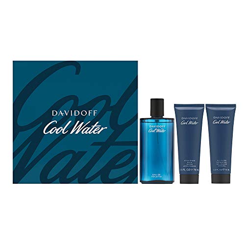 Cool Water by Davidoff for Men 3 Piece Set Includes: 4.2 oz Eau de Toilette Spray + 2.5 oz Shower Gel+ 2.5 oz After Shave Balm