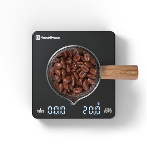 Comparison: Best Scales For Espresso 7 Mini Coffee Scale with Timer, Maestri House Rechargeable Espresso Scale, 2kg/0.1g Accurate Scale for Espresso and Pour-Over Coffee, Portable Digital Kitchen Scale with Automatic Timing-Black