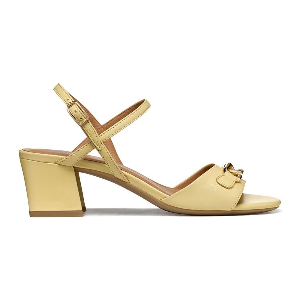 Geox Girls' D New Eraklia 50 Heeled Sandals, Lt Yellow, 39.5 EU